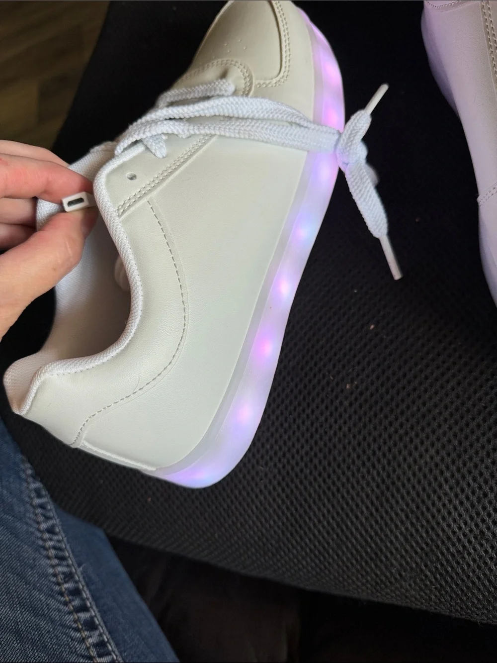 Classic White LIGHT UP Lace-Up Sneakers - Unbranded